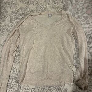 Athleta Women's Light Beige V-Neck Sweater